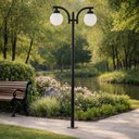 Ver imagem 2 de Poste Luminária Preto em Alumínio sem Globo para Jardim Global Dital