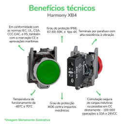 Botão Comando Emergência 22mm 2nf Xb4bs8444 Schneider - 4
