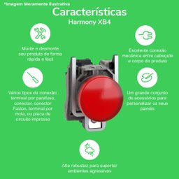 Botão Comando Emergência 22mm 2nf Xb4bs8444 Schneider - 5