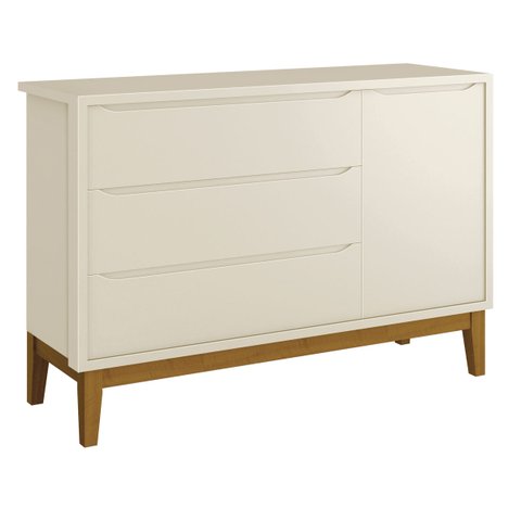 Cômoda Sapateira Classic New Areia Fosco com Madeira - Reller