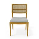 Ver imagem 4 de Kit com 4 Cadeiras Milena Madeira Maciça Assentos Estofados Encostos de Tela Palha Sextavada Linho C