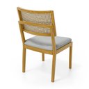 Ver imagem 5 de Kit com 4 Cadeiras Milena Madeira Maciça Assentos Estofados Encostos de Tela Palha Sextavada Linho C