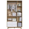 Guarda Roupa Infantil 3 Portas Aft004 Aveiro Oak Branco Comm - 5