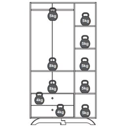 Guarda Roupa Infantil 3 Portas Aft004 Aveiro Oak Branco Comm - 4