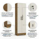 Ver imagem 4 de Armário Multiuso 2 Portas com Chave e Pés Versatile Cinamomo/Off White