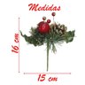 Kit 4 Ramos Maçã Decoração de Natal Artificial com Brilho 16cm - 2