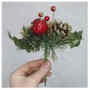 Ver imagem 3 de Kit 4 Ramos Maçã Decoração de Natal Artificial com Brilho 16cm