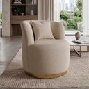 Ver imagem 1 de Poltrona Orgânica Base Metálica Confortável Decorativa para Sala Escritório Recepção Maranata Linho