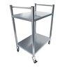 Carrinho Auxiliar Aço Inox com 2 Prateleiras e 2 Puxadores - 70x50x95cm - Brascool - 1