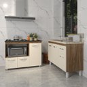 Ver imagem 3 de Gabinete Cozinha Armário Balcão de Pia 120 Cm Aline e Balcão para Fogão Cooktop 5 Bocas e Forno Alan
