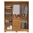 Ver imagem 4 de Guarda Roupa com Capela 4 Portas 3 Gavetas 148 cm Lyon Cedro Rudk