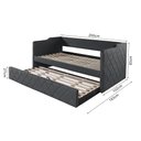 Ver imagem 3 de Bicama Solteiro em Madeira com Revestimento de Tecido Veludo Pávia Dubai Php Mobilia - Cinza