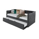 Ver imagem 2 de Bicama Solteiro em Madeira com Revestimento de Tecido Veludo Pávia Dubai Php Mobilia - Cinza