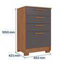 Ver imagem 4 de Comoda Grande Aruba C/ 4 Gavetas com Gavetao e Corrediças Telescopicas Santos Andira