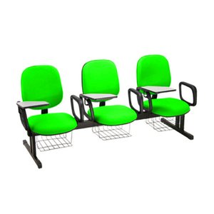 Cadeira em Longarina para Escolas Linha Uno Verde