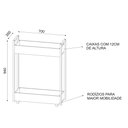 Ver imagem 3 de Carrinho Bar Branco Base Industrial Preto - Vallisa Decor