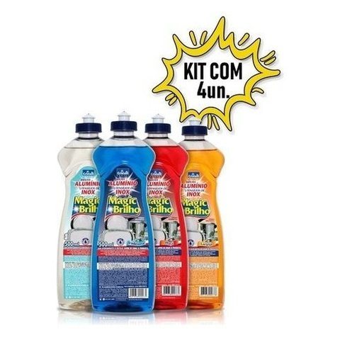 04 Magic Brilho Limpa Inox Aluminio 500 Ml Crivialli