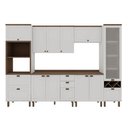 Ver imagem 1 de Cozinha Modulada Cristal 320 Cm Conjunto Provençal Completo Cor:branco com Ébano