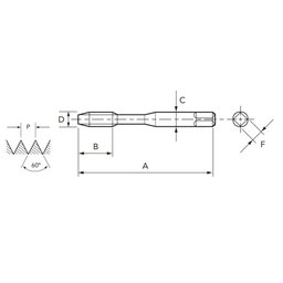 Macho para Máquina Hsse M3,0 X 0,5 Mt 250/3 - Din 371 - Osg - 4