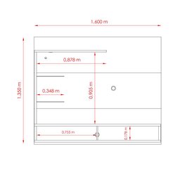 Rack Suspenso Select 2 Prateleiras de Vidro Off White/Imbuia - 4