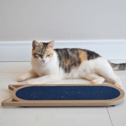 Arranhador Gato Piso Parede Modelo Frajola Médio - Amadeirado - Azul - 5