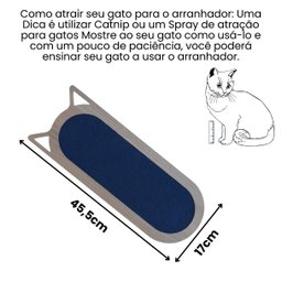 Arranhador Gato Piso Parede Modelo Frajola Médio - Amadeirado - Azul - 2