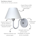 Ver imagem 3 de Arandela Colonial Americana Cúpula Plástico 2 Unidades - Soquete E-27 – Abf Luminárias:branco