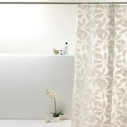 Cortina para Box Banheiro Peva Antimofo 180x160cm - Flores Brancas - 1