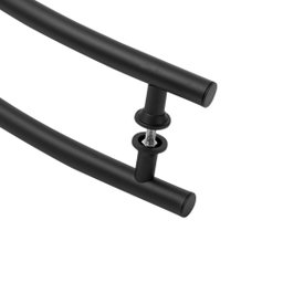 Puxador De Porta Tubular Curvo Lateral Preto 1.00 Metro - 3