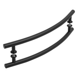 Puxador De Porta Tubular Curvo Lateral Preto 1.00 Metro - 2