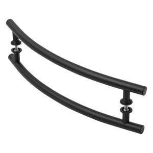 Puxador De Porta Tubular Curvo Lateral Preto 1.00 Metro