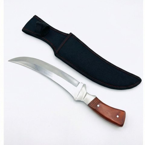 Faca Artesanal Curva 9,5" Churrasco Bainha