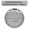 Bandeja Inox Redonda Multiuso Garçom Bar Restaurante 35 Cm - 6