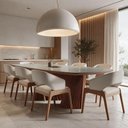 Ver imagem 4 de Mesa de Jantar 8 Lugares Retangular com Vidro Base Ripada 220cm Rigon B05 Canela Off White - Lyam
