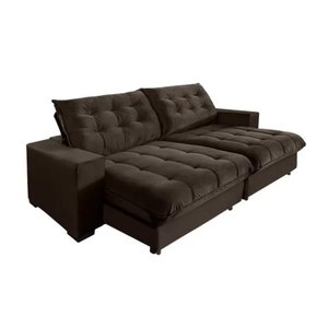 Sofá Califórnia Retrátil e Reclinável 5 Lugares 2,50m com Molas Ensacadas e Pillow Marrom