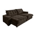 Ver imagem 2 de Sofá Califórnia Retrátil e Reclinável 5 Lugares 2,50m com Molas Ensacadas e Pillow Marrom