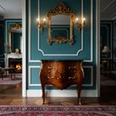 Ver imagem 2 de Cômoda Clássica 2 Gavetas com Tampo em Mármore 75x86x45 a Escolha Ideal para Ambientes Elegantes