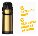 Ver imagem 5 de Garrafa Térmica Lúmina Inox Gold 1 Litro