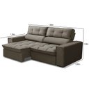 Ver imagem 4 de Sofá Retrátil Reclinável 3 Lugares 180cm Blanches F05 Veludo Castor - Mpozenato