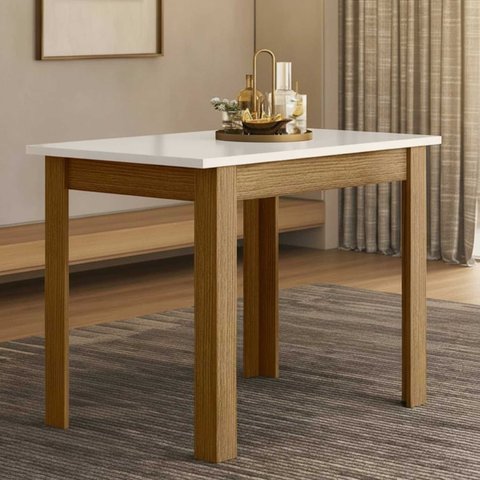 Mesa de Jantar Retangular 108cm sem Cadeiras 4 Lugares Bellagio Poliman Móveis