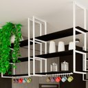 Ver imagem 7 de Prateleira Tripla Estilo Industrial Teto Parede 60cm BP Fs