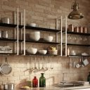 Ver imagem 1 de Prateleira Tripla Estilo Industrial Teto Parede 60cm BP Fs