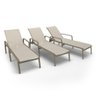 Kit 3 Espreguiçadeiras Piscina Alumínio Fendi Tela Bege - 1