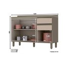 Ver imagem 3 de Gabinete P/ Pia Cozinha Balcão C/ Tampo Connect C/ 3 Portas e 2 Gavetas 120cm Duna/cristal - Henn