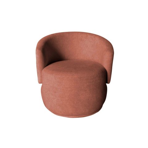 Poltrona Decorativa Beatriz Orgânica Bouclé Terracota