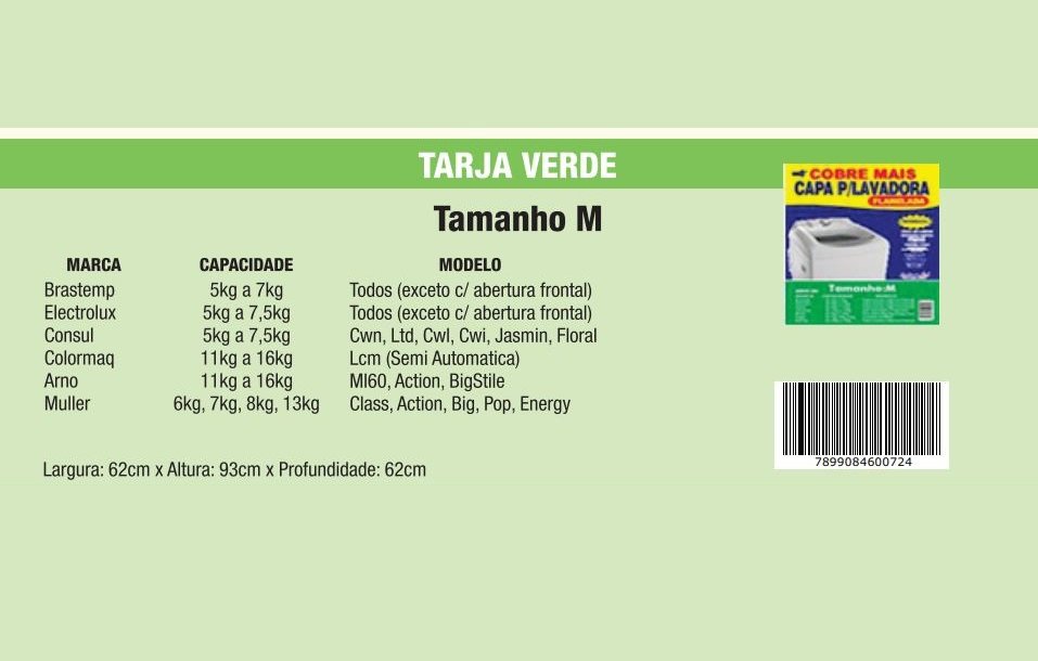 Capa para Máquina de Lavar Flanelada - 01 Parte - CobreMais - CINZA - Panami:Tam. M - 2