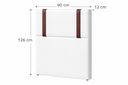 Ver imagem 3 de Cabeceira Solteiro Aline 9 0cm Corino Branco - Italian Flex