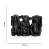 Escultura Decorativa Macacos em Cimento Preto 11x17,5x7,5 cm - D'Rossi - 5