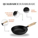 Ver imagem 2 de Frigideira Wok Ferro 28x6,5cm 3l Cabo Madeira – Panela Mineira