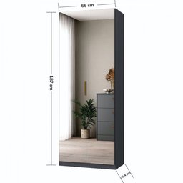 Sapateira Sublime 2 Portas com Espelho 100% Mdf Grafitto - Mambel - 4